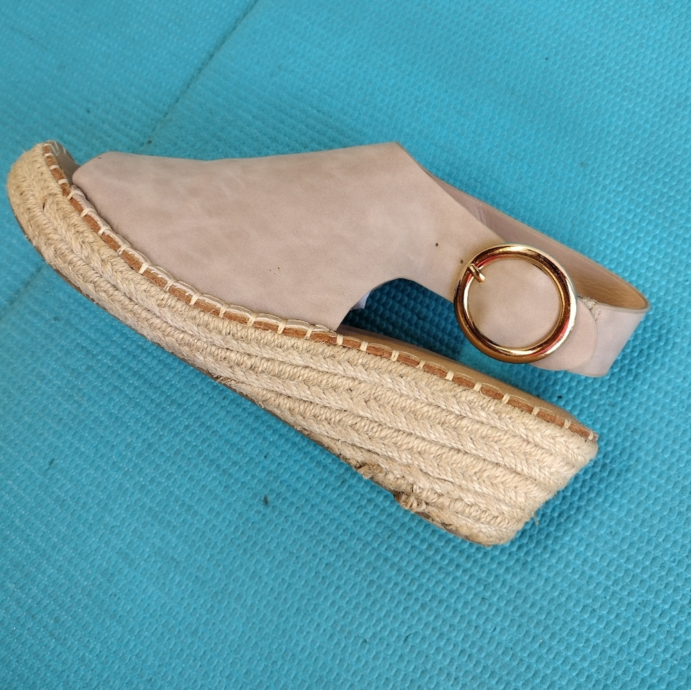 CATHERINE Malandrino Cirkly Wedges Shoes Sandals Peep Toe - 9.5